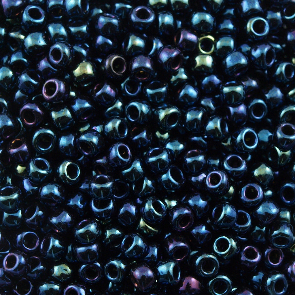 Toho Round Seed Bead 8/0 Metallic Blue Iris 2.5-inch tube (82)