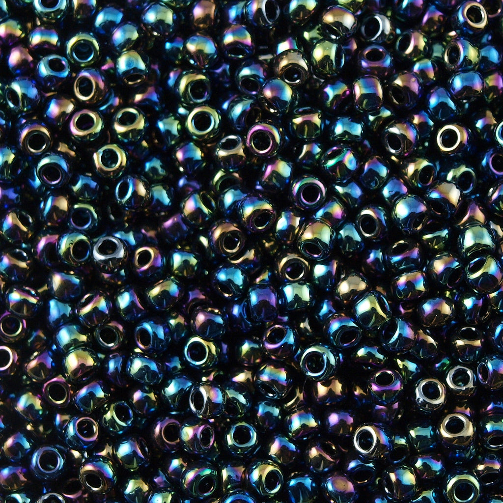 Toho Round Seed Beads 6/0 Metallic Abalone Iris 2.5-inch tube (86)