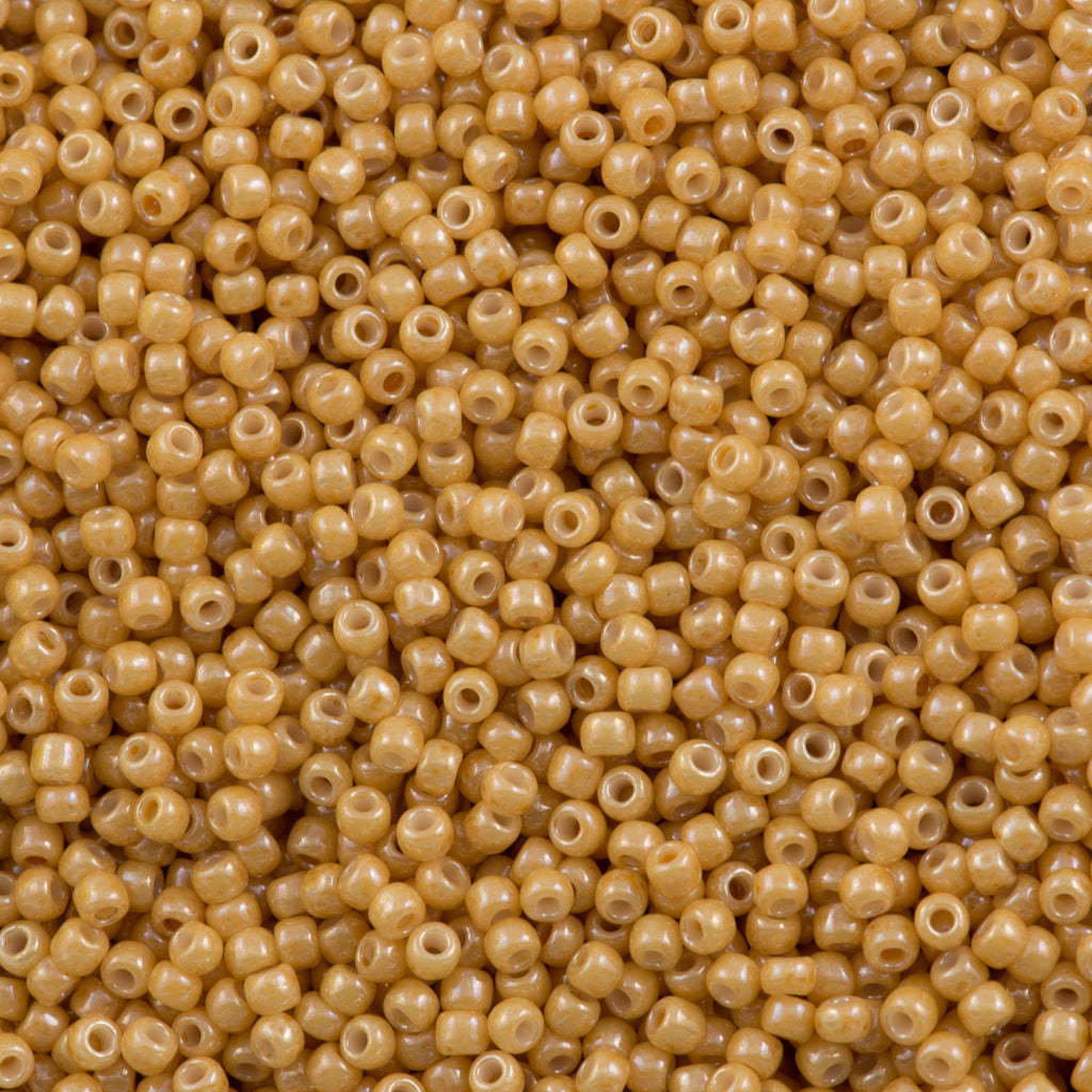 Toho Round Seed Bead 15/0 Opaque Luster Butterscotch 2.5-inch Tube (123D)