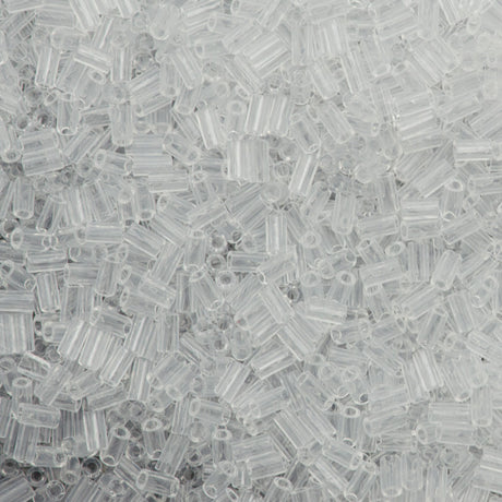 Toho 3mm Bugle Bead Transparent Crystal 2.5-inch Tube (1)