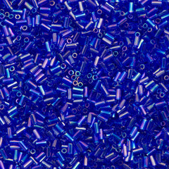 25g Toho 3mm Bugle Bead Transparent Periwinkle AB (87)