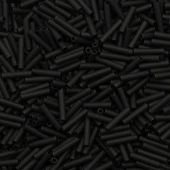 25g Toho 9mm Bugle Seed Bead Opaque Matte Black (49F)