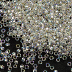 50g Toho Round Seed Beads 11/0 Silver Lined Crystal AB (2021)