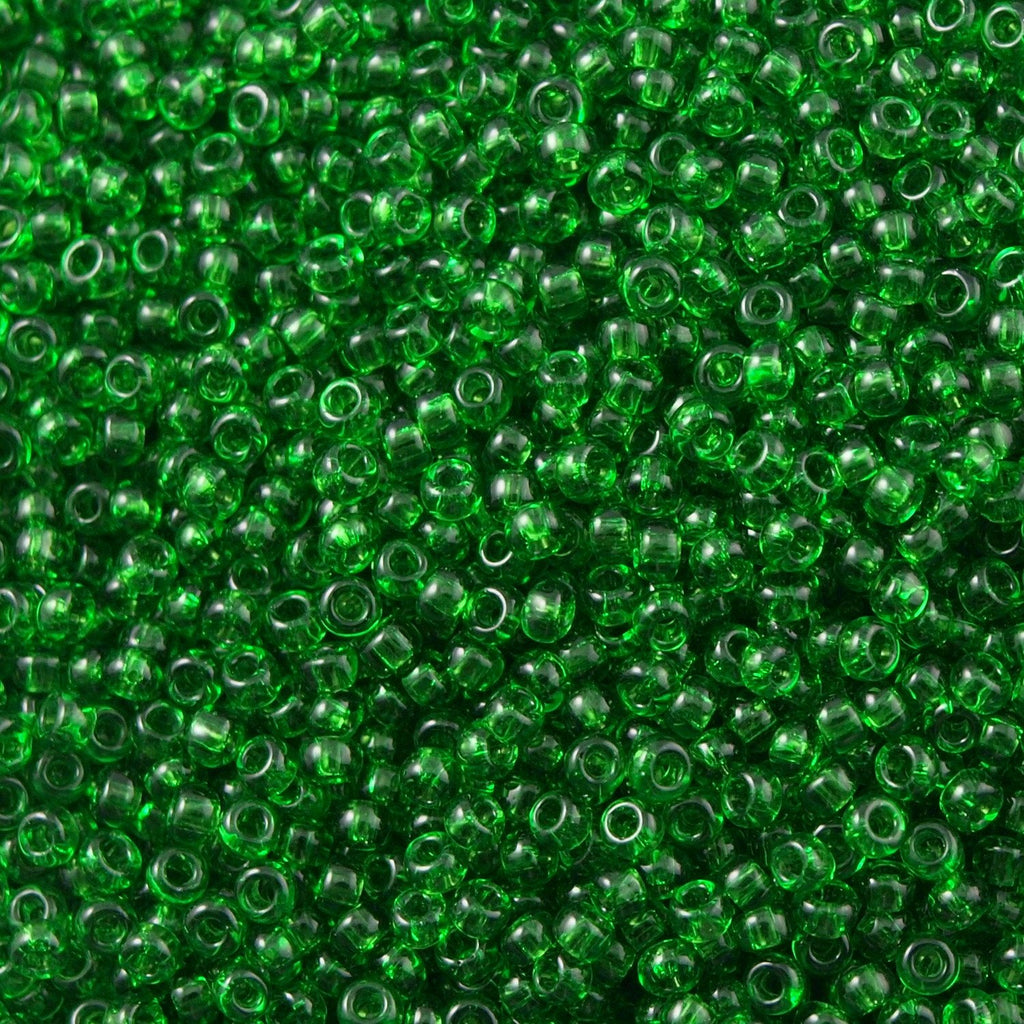 50g Toho Round Seed Bead 6/0 Transparent Medium Green (7B)