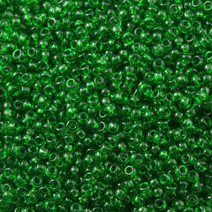 50g Toho Round Seed Bead 6/0 Transparent Medium Green (7B)