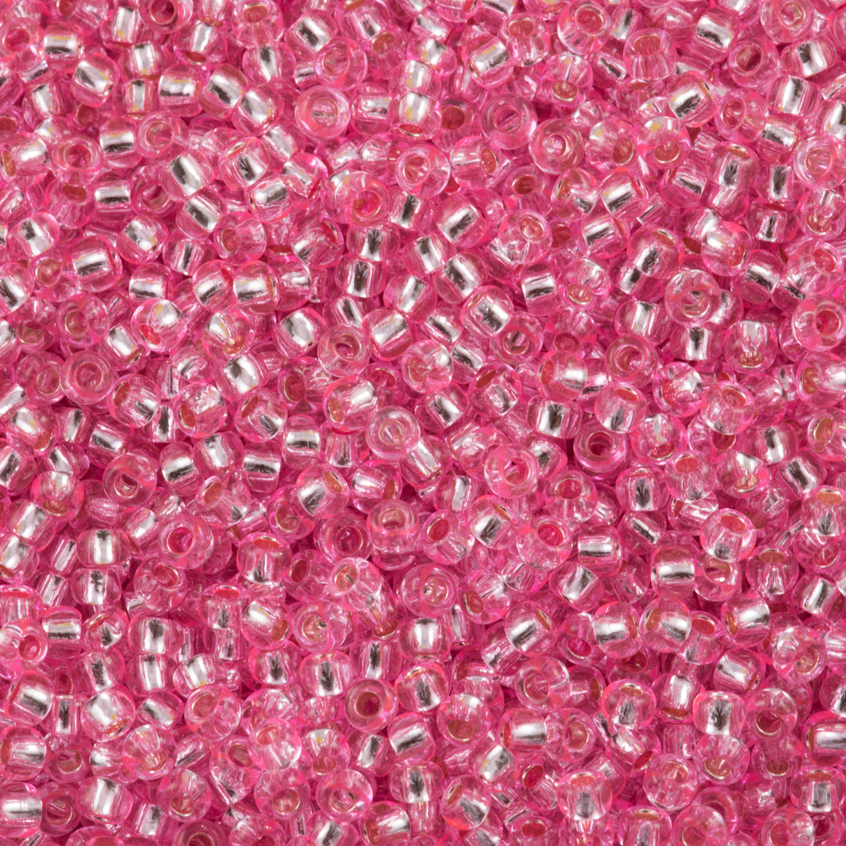 Toho Round Seed Bead 11/0 Silver Lined Transparent Pink 2.5-inch Tube (38)