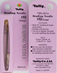 4 Tulip Long Beading Needles 51mm Size #10