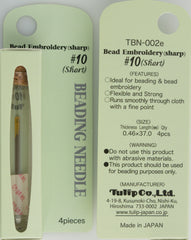 4 Tulip Short Bead Embroidery Sharp Needles 37mm Size #10