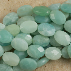 Amazonite Faceted Oval 14x10mm beads 16 inch strand