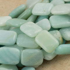 Amazonite Rectangle Puff 18x13mm beads 16 inch strand