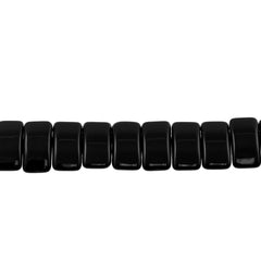 Glass Carrier Bead 9x17mm Two Hole Jet Black 15pcs (23980)