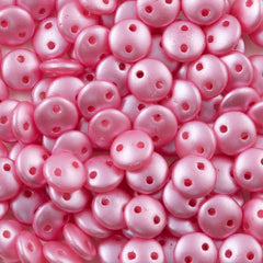 50 CzechMates 6mm Two Hole Lentil Pearl Coat Flamingo Beads (25008)