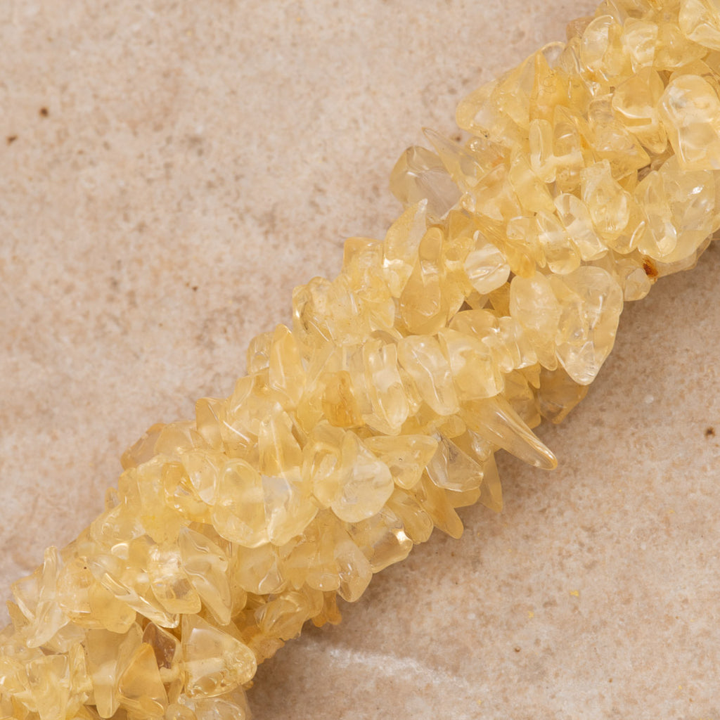 Citrine 3-5mm chip beads 18" strand