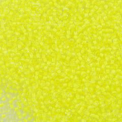 50g Czech Seed Bead 10/0 Color Lined Neon Yellow (08786)
