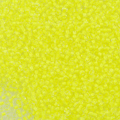 50g Czech Seed Bead 10/0 Color Lined Neon Yellow (08786)