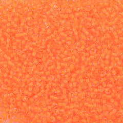 50g Czech Seed Bead 10/0 Color Lined Neon Orange (08789)