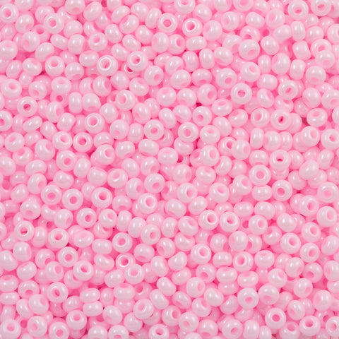 LIMITED 8/0 Czech Seed Bead, Opaque Cheyenne Pink AB – Garden of Beadin