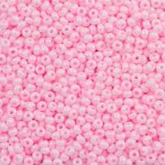 50g Czech Seed Bead 10/0 Opaque Dyed Pink (16172)