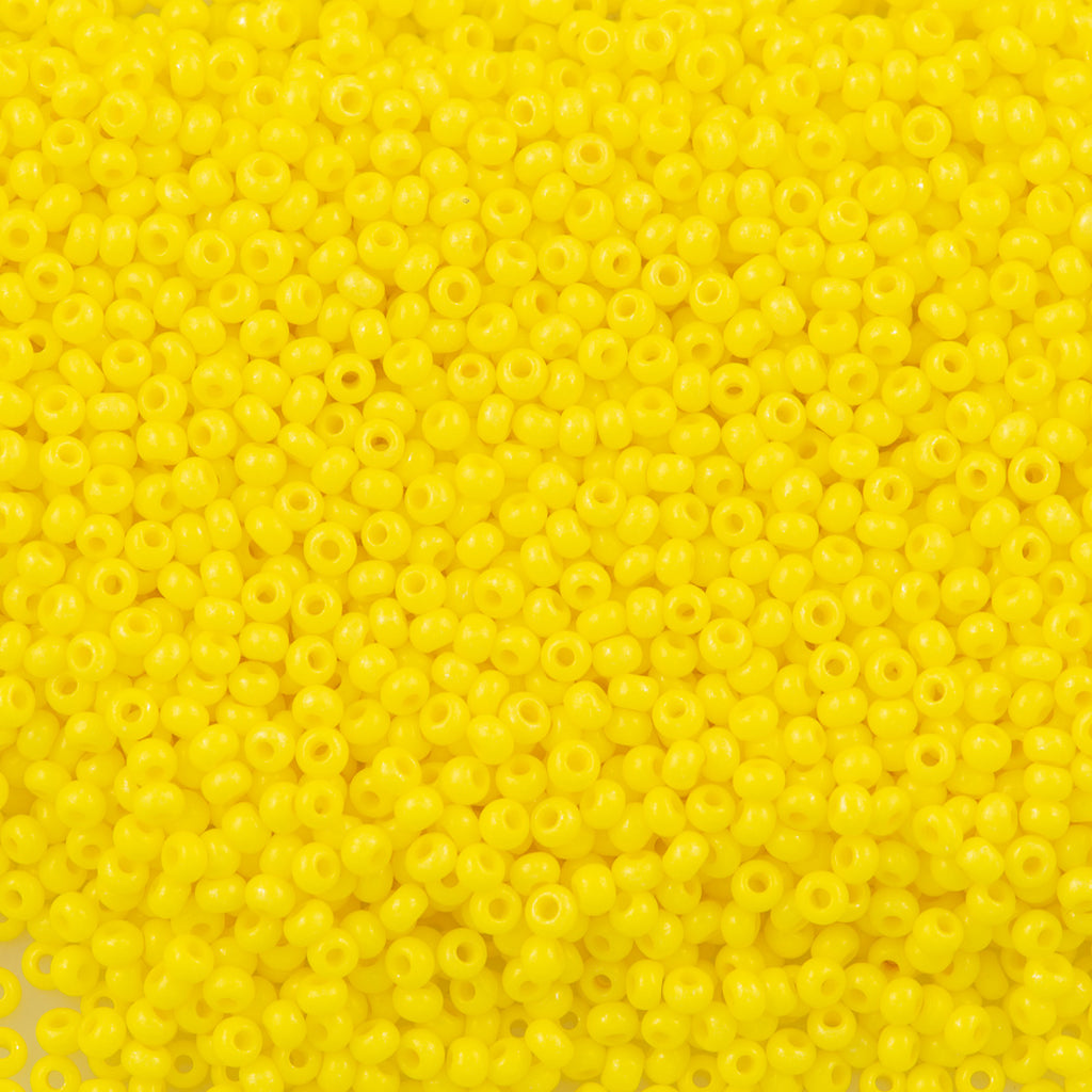 50g Czech Seed Bead 10/0 Opaque Terra Intensive Yellow (16A86)