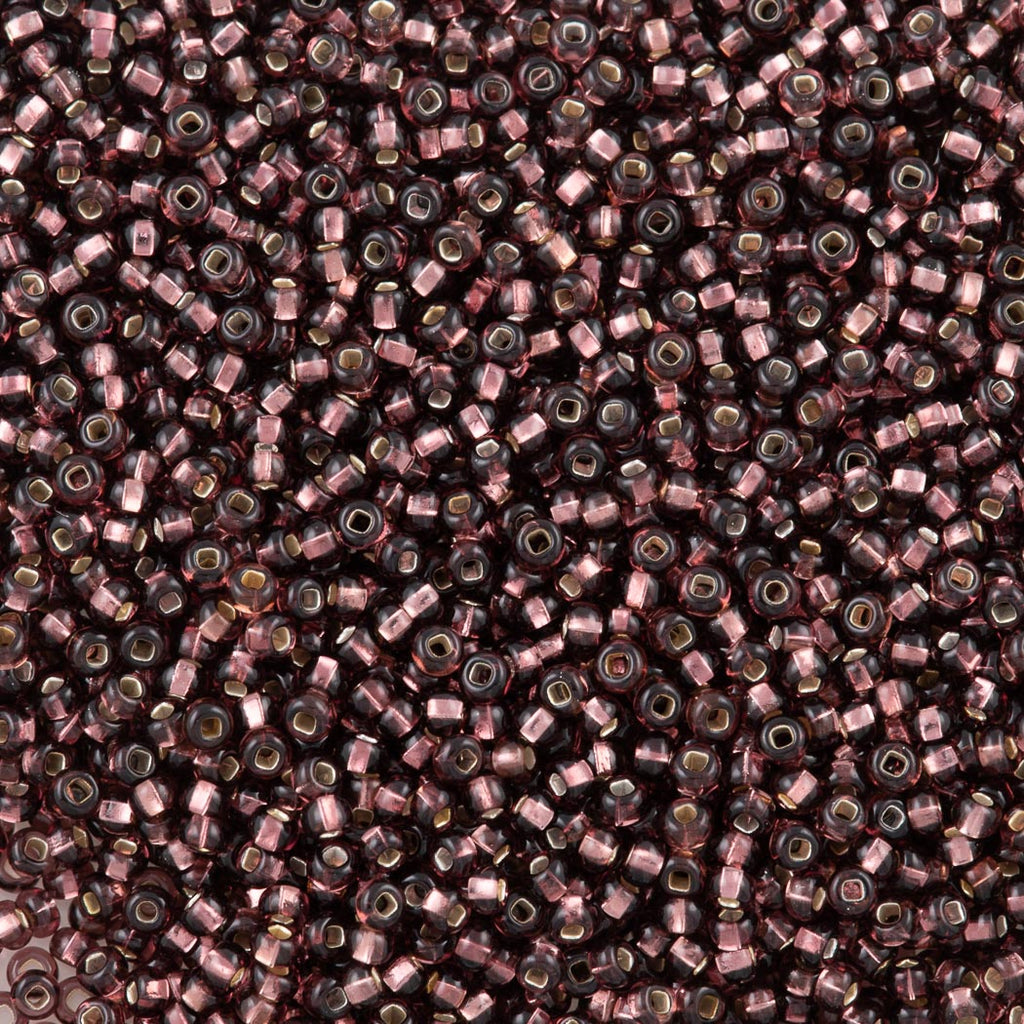 50g Czech Seed Bead 10/0 Silver Lined Amethyst Square Hole(27060-SQ)