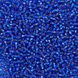 50g Czech Seed Bead 10/0 Silver Lined Sapphire (37050)