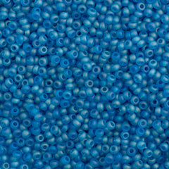 50g Czech Seed Bead 10/0 Transparent Matte Turquoise AB (61150)