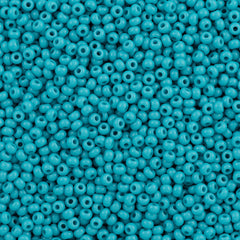 50g Czech Seed Bead 10/0 Opaque Ocean Blue (63030)