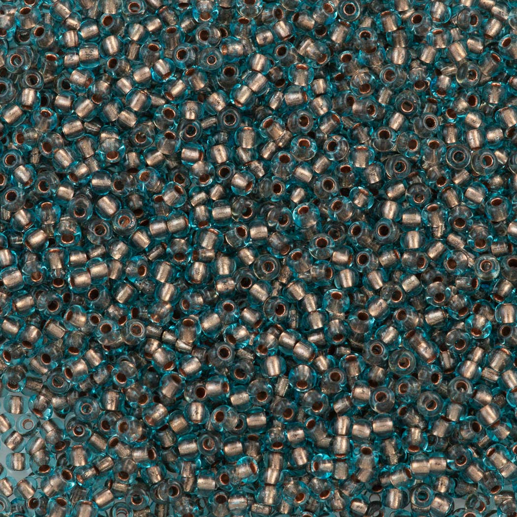 50g Czech Seed Bead 10/0 Copper Lined Aqua (69010)