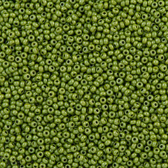 50g Czech Seed Bead 10/0 Opaque Light Green Luster (83113)