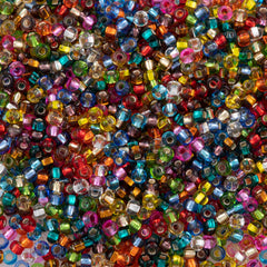Czech Seed Bead 10/0 Silver Lined Confetti Mix 20g Tube