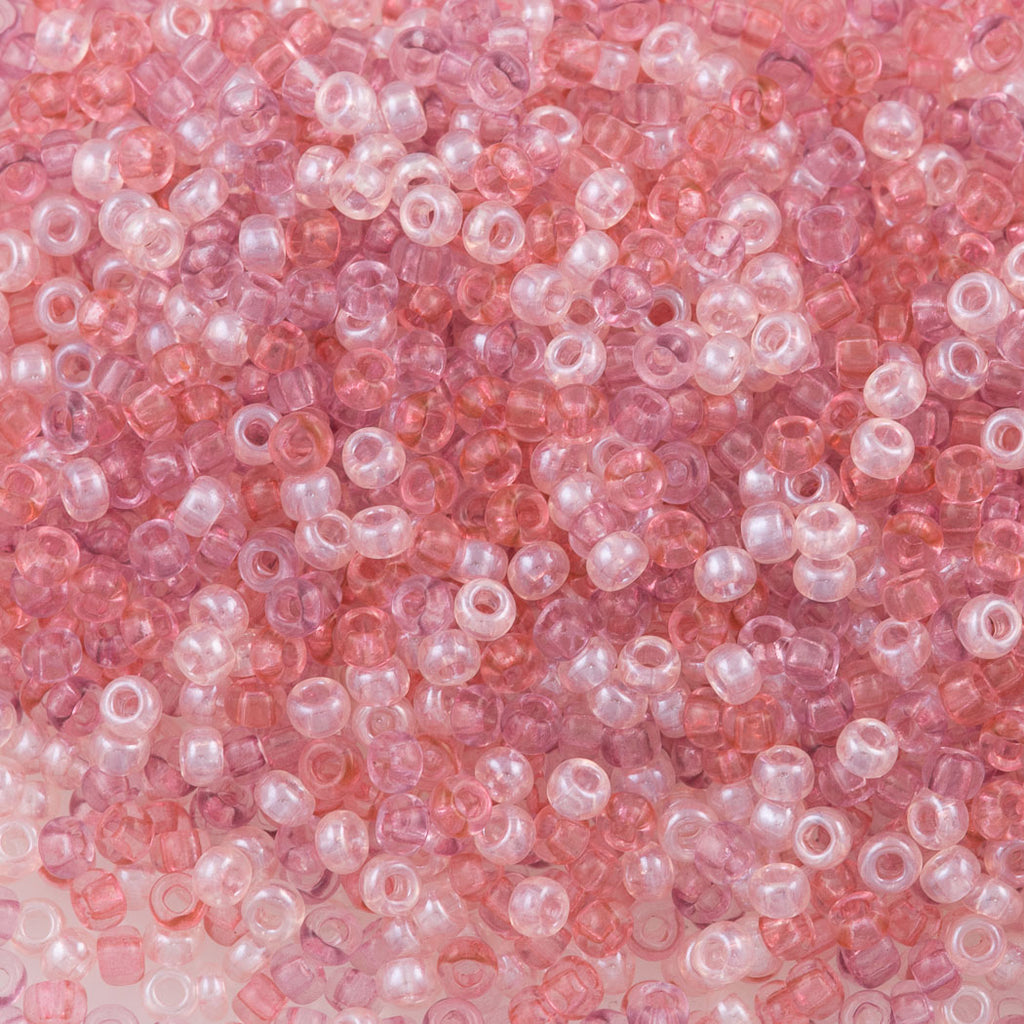 Czech Seed Bead 10/0 Transparent Pink Luster Mix 20g Tube