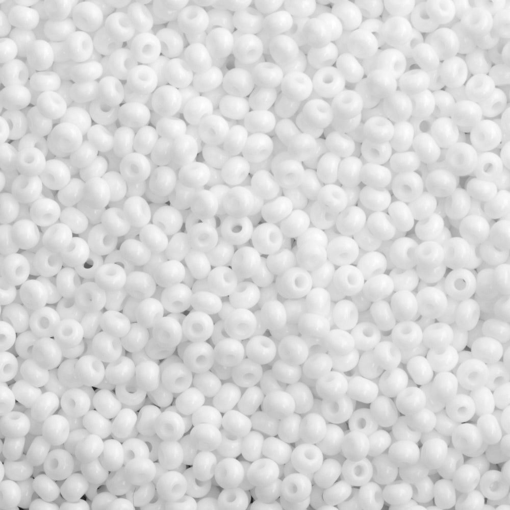 50g Czech Seed Bead 10/0 Opaque Chalk White (03050)