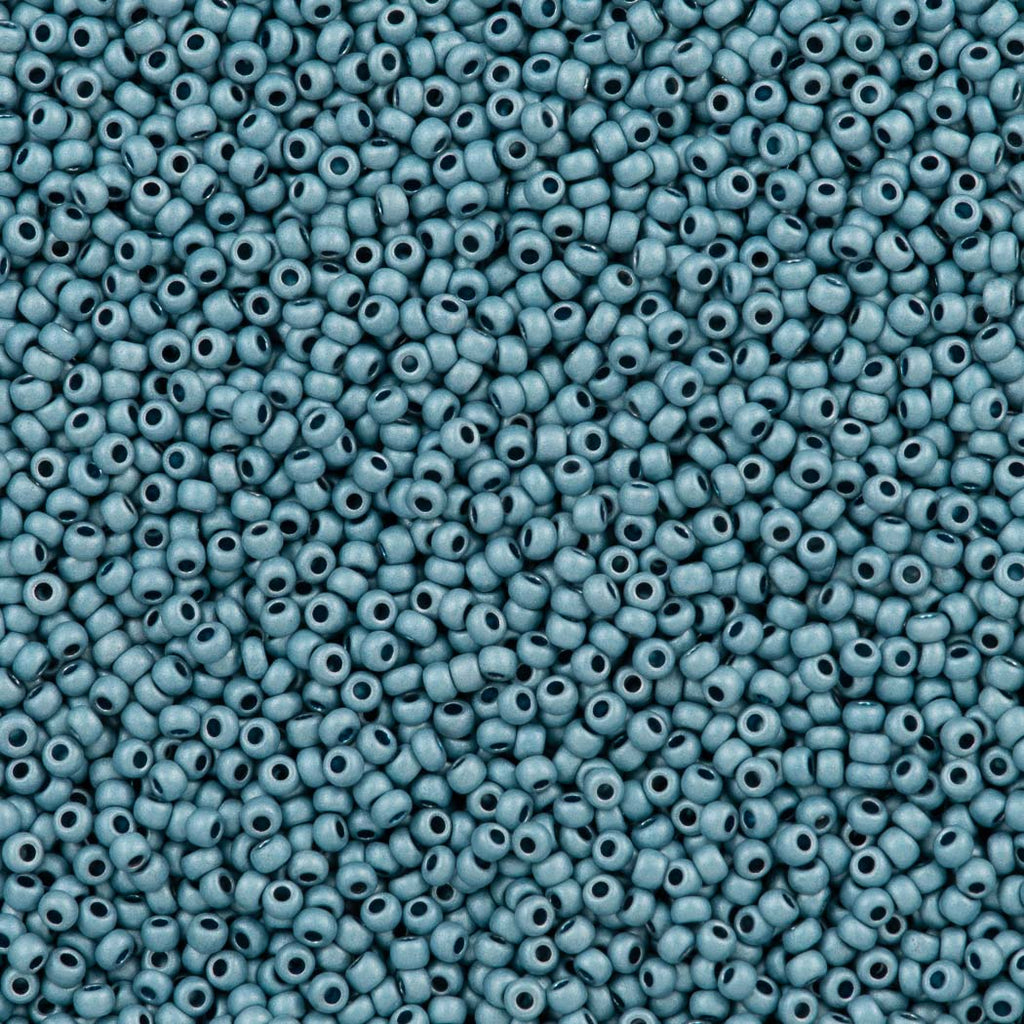 Czech Seed Bead 10/0 Metallic Blue Aqua Matte Terra (18536M)