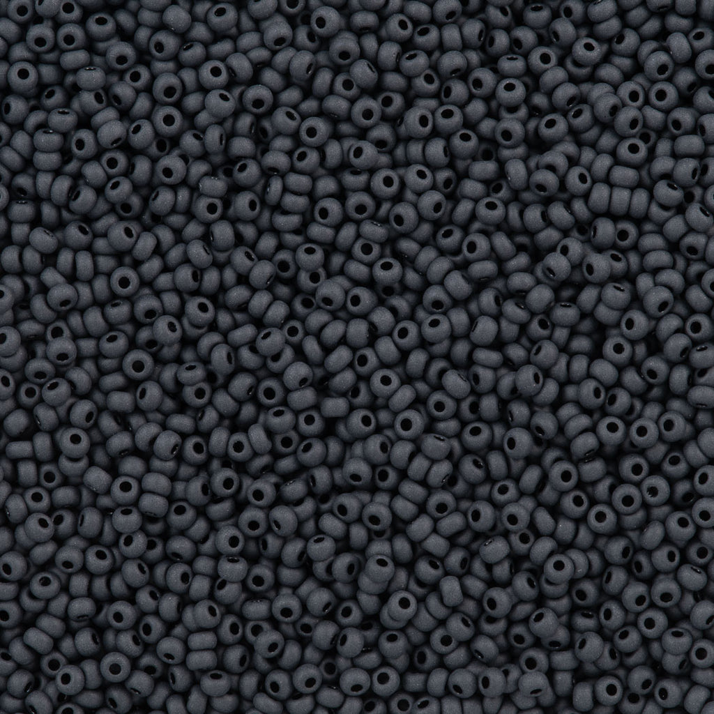 Czech Seed Bead 10/0 Opaque Black Matte (23980M)