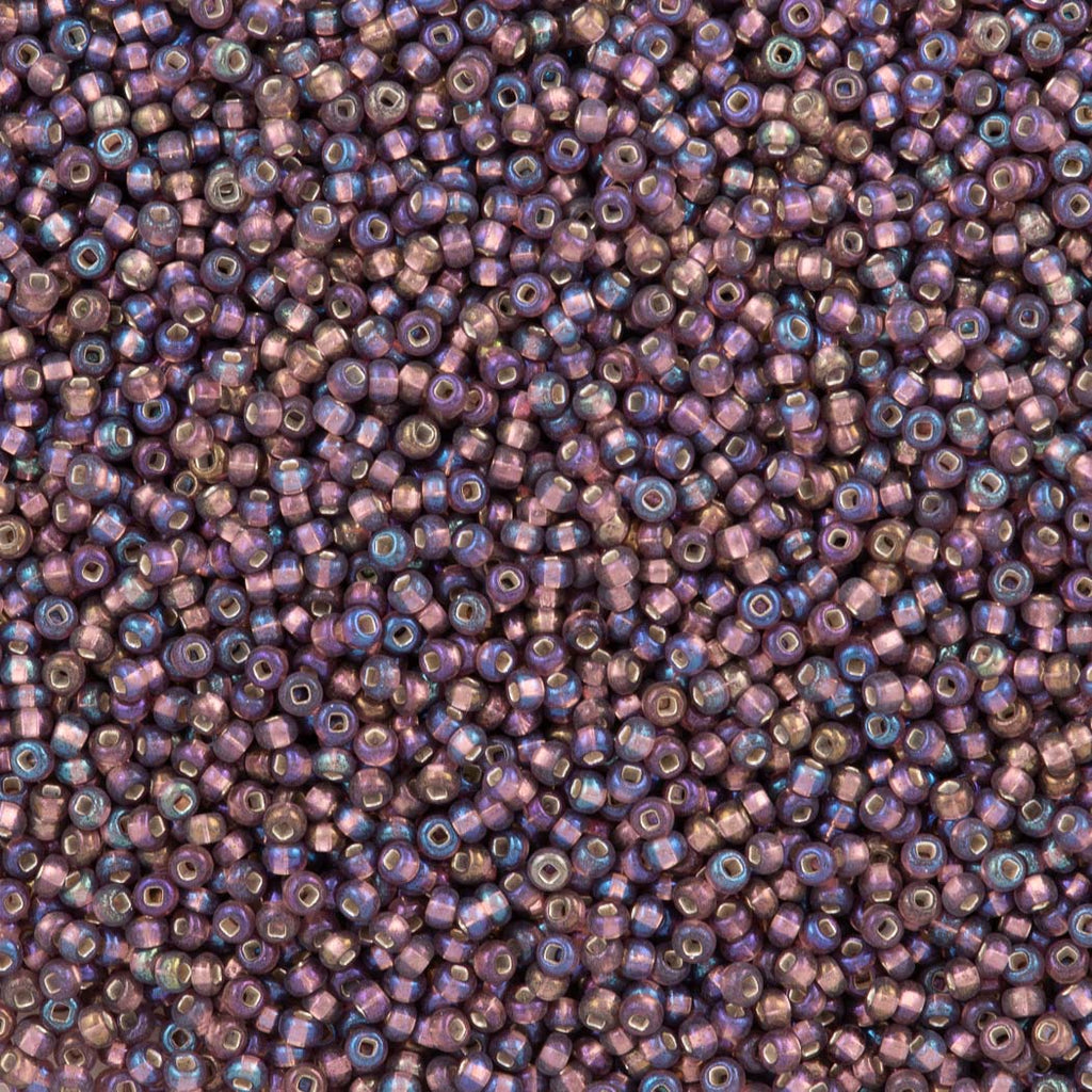 Czech Seed Bead 10/0 Silver Lined Purple AB (27069)