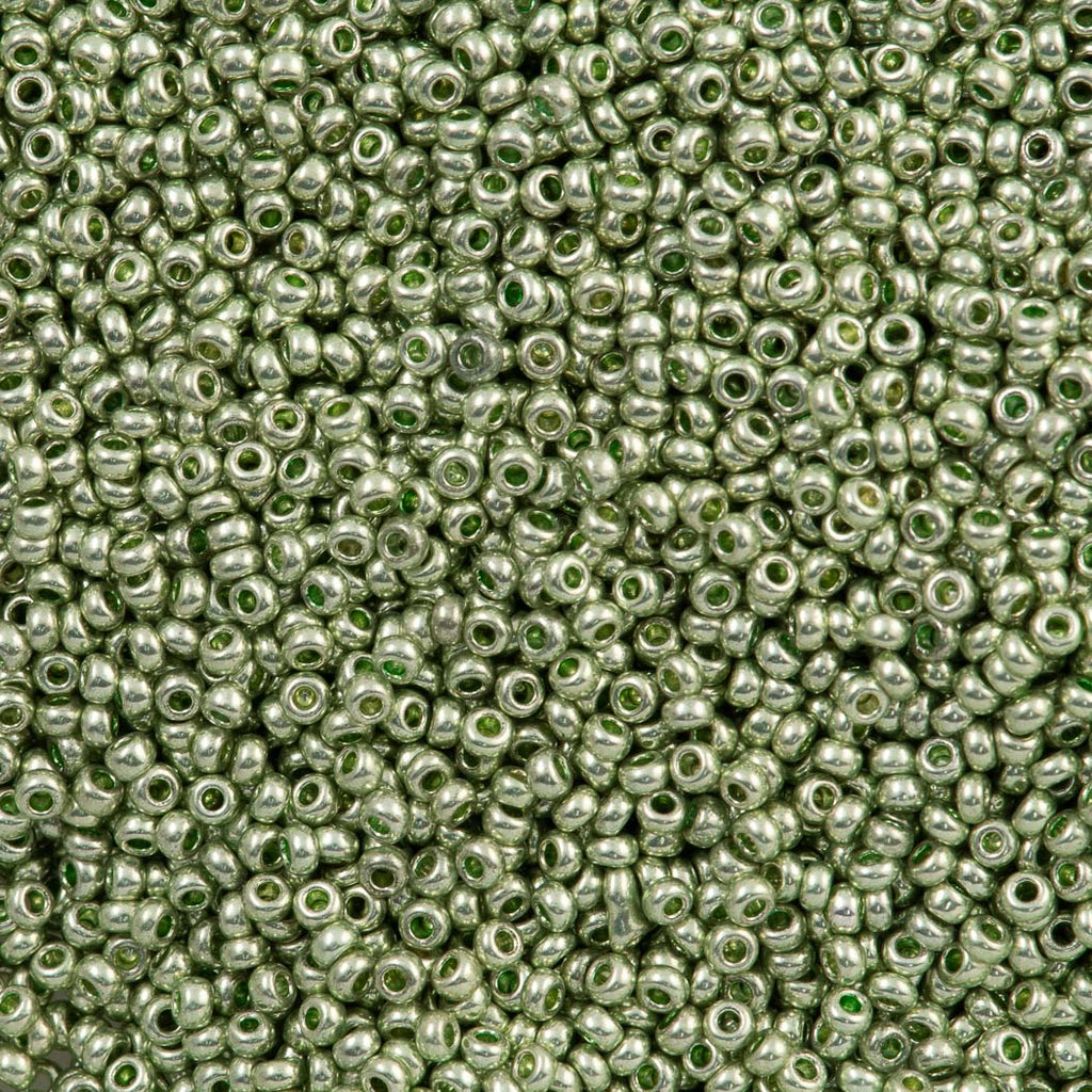 Czech Seed Bead 10/0 Metallic Light Spring Green Solgel (18161)