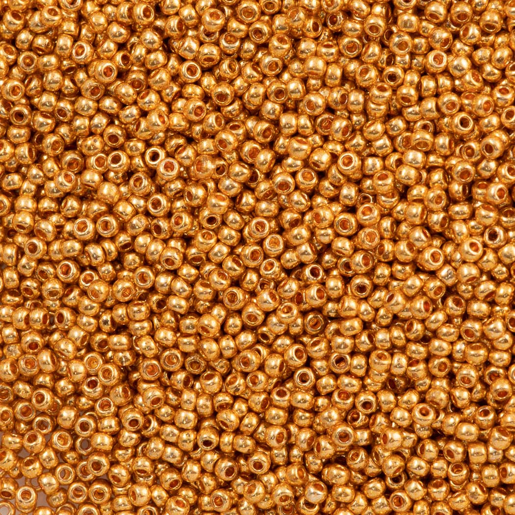 8/0 Czech Seed Bead, Galvanized Metallic Gold* – Garden of Beadin