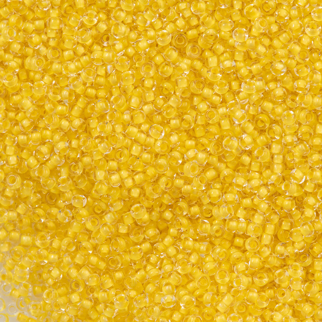 Czech Seed Bead 10/0 Crystal Lined Dyed Yellow Terra (38386)
