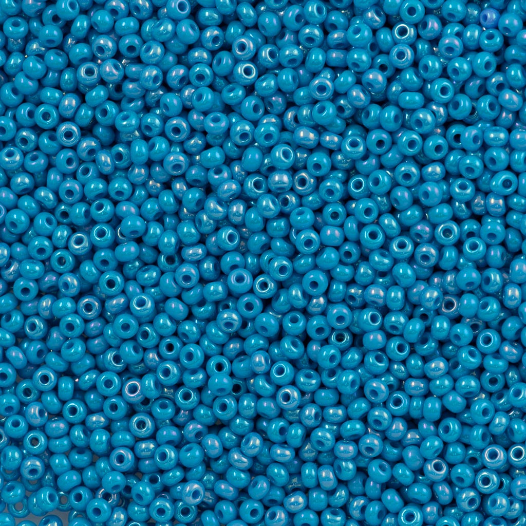 Czech Seed Bead 10/0 Opaque Light Blue AB (64050)
