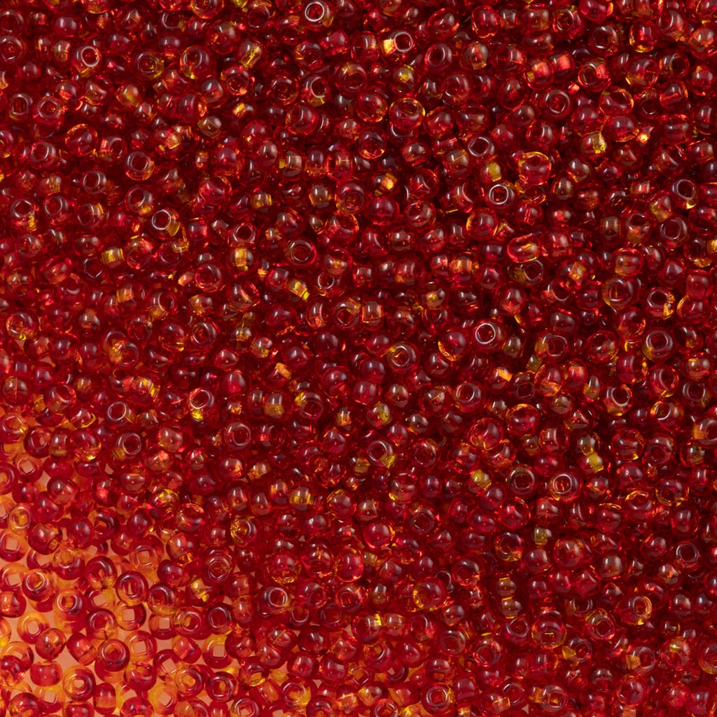 Czech Seed Bead 10/0 Transparent Harlequin Fire (81797)