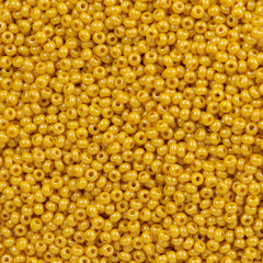 50g Czech Seed Bead 10/0 Opaque Luster Mustard (83111)