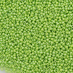 Czech Seed Bead 11/0 Opaque Pale Green AB 2-inch Tube (54310)
