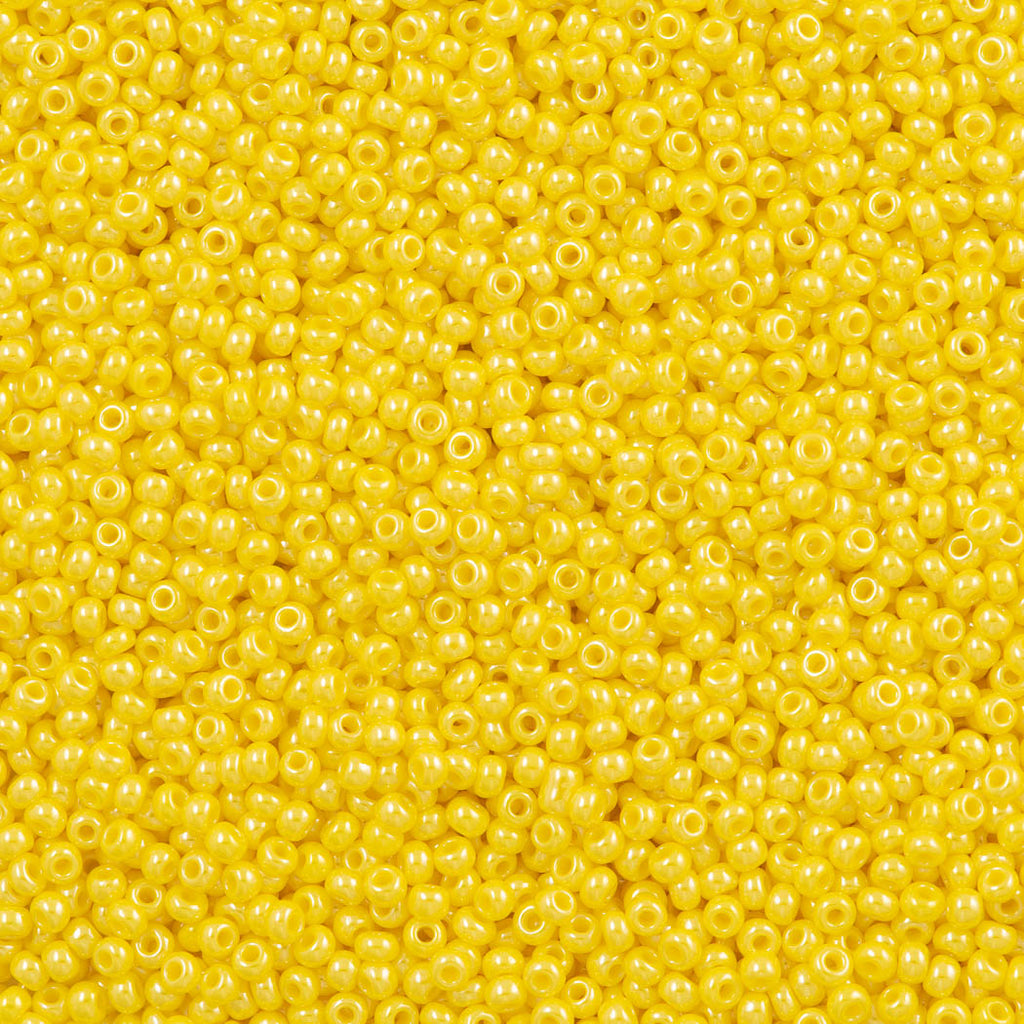 Czech Seed Bead 11/0 Opaque Yellow Luster 2-inch Tube (88110)