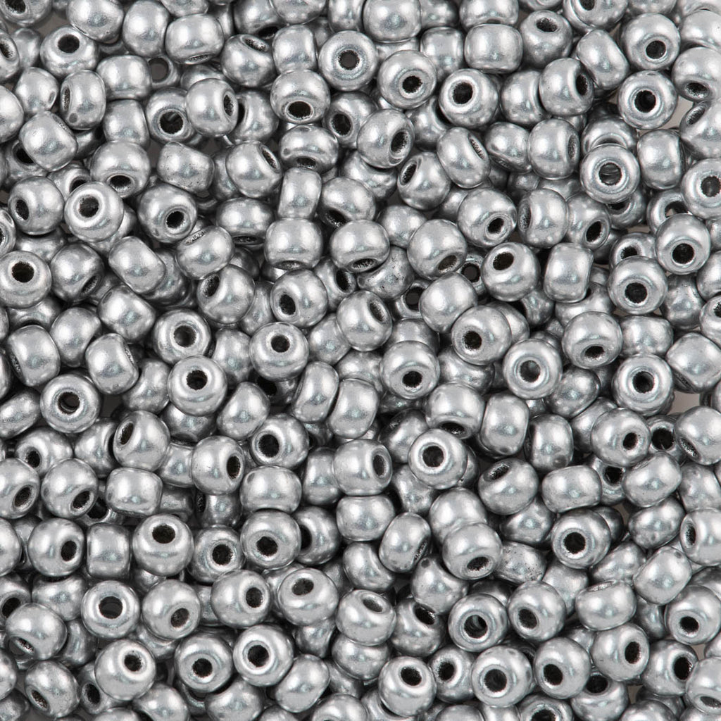 Czech Seed Bead 11/0 Bright Silver 2-inch Tube (01700)