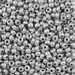 Czech Seed Bead 11/0 Bright Silver 2-inch Tube (01700)