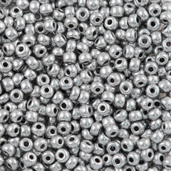 Preciosa Czech Seed Bead 11/0 Bright Silver (01700)