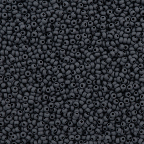 Czech Seed Bead 11/0 Jet Matte 2-inch Tube (23980M)