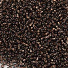 Czech Seed Bead 11/0 Transparent Copper Lined Black Crystal 50g (49010)