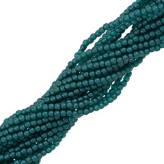 100 Czech 2mm Round Teal Glass Pearl Beads