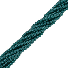 100 Czech 3mm Round Teal Glass Pearl Beads